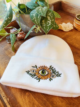 Load image into Gallery viewer, Floral Evil Eye Beanie

