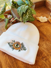 Load image into Gallery viewer, Floral Evil Eye Beanie
