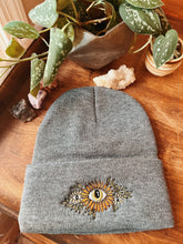 Load image into Gallery viewer, Floral Evil Eye Beanie
